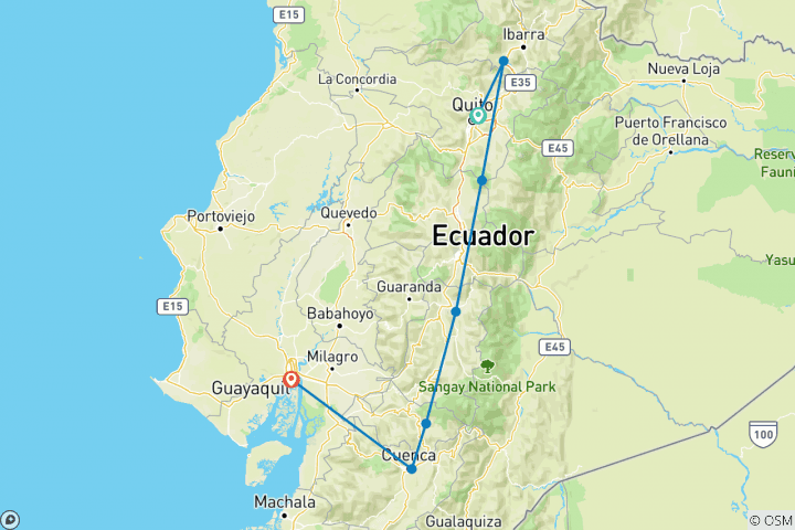 Carte du circuit Expérience en Équateur