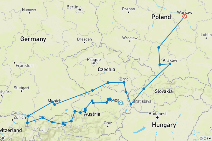 Karte von Österreich, Mähren & EinzigartigPolen