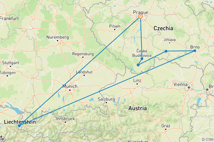 Carte du circuit Bohême et Moravie II