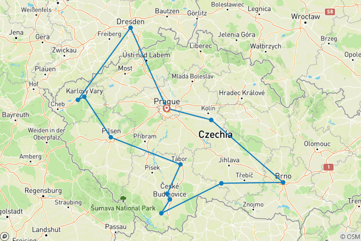 Carte du circuit Complet Tchécoslovaquie