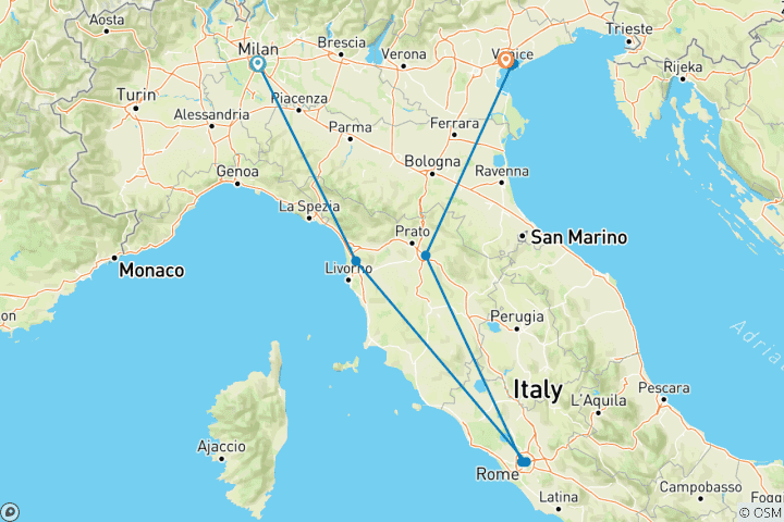 Mapa de Imprescindibles italianos