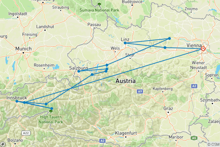 Carte du circuit Total Autriche