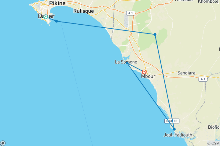 Karte von Einführung in den Senegal6 Tage