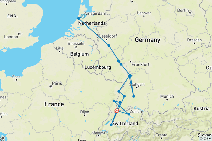 Map of Romantic Rhine (Southbound) 2027