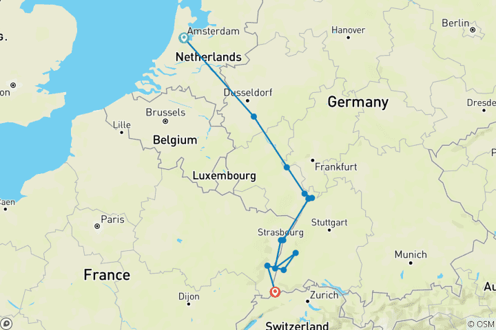 Karte von Festliche Jahreszeit am romantischen Rhein (Südkurs)