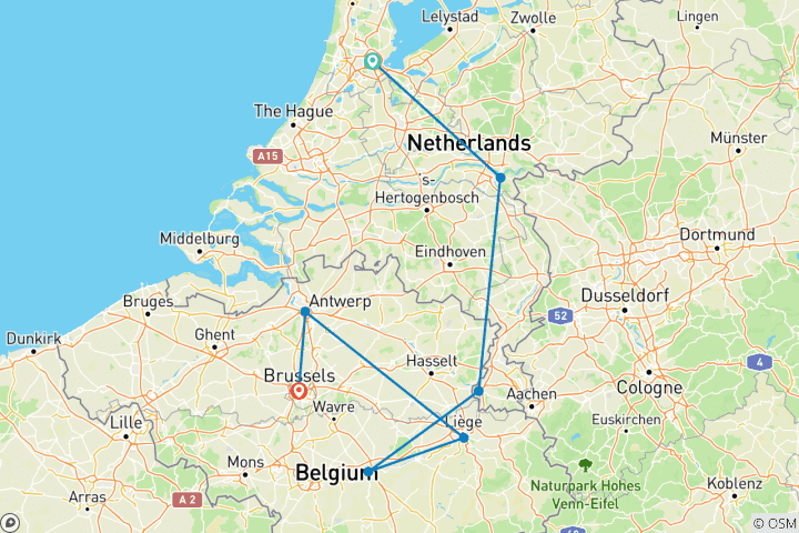 Mapa de Aspectos destacados de Holanda y Bélgica 2027