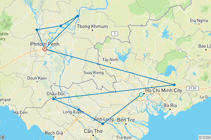 Map of Mekong Discovery (Northbound) 2027