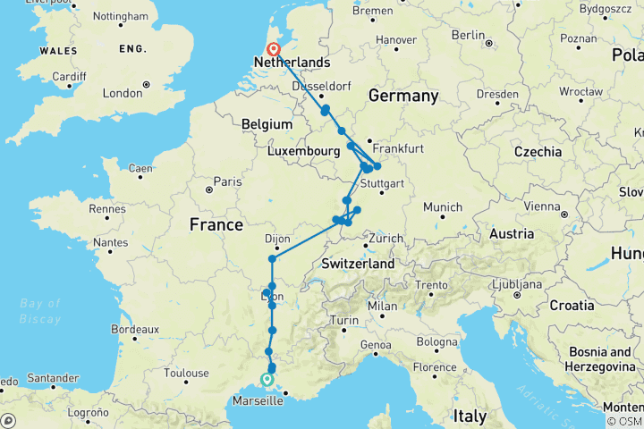 Map of Rhine & Rhône Revealed for Wine Lovers (Northbound) 2027