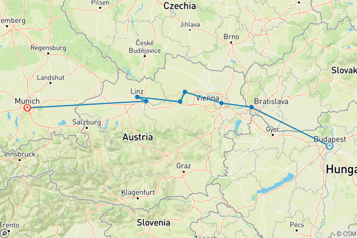 Map of Danube Symphony (Westbound) 2027