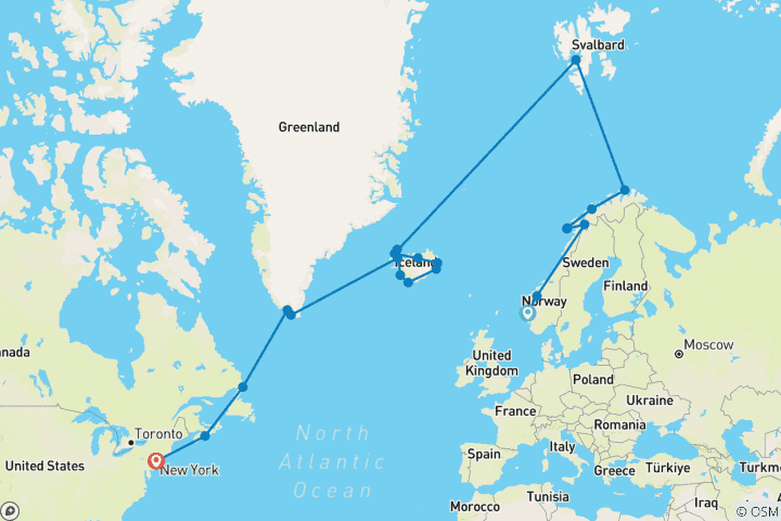 Map of Greenland, Iceland, Norway & Beyond