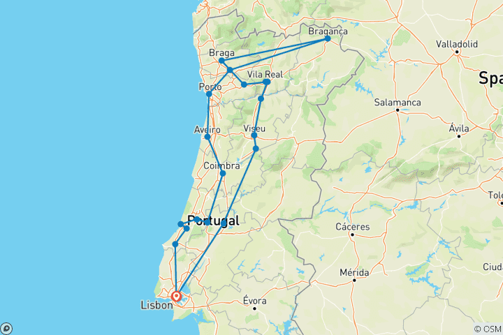 Karte von Nordportugal, deutschsprachiger Reiseleiter