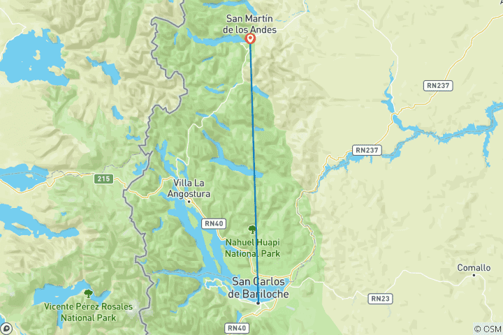 Kaart van Scenic Zeven Meren Reis