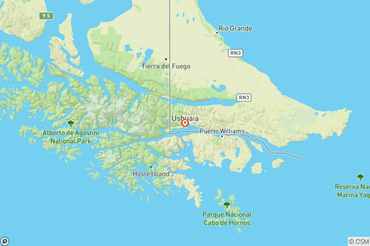 Carte du circuit Ushuaia la sauvage : Là où le monde s'arrête