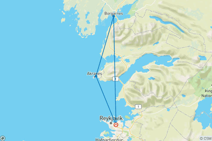 Mapa de La icónica Islandia en busca de la aurora boreal