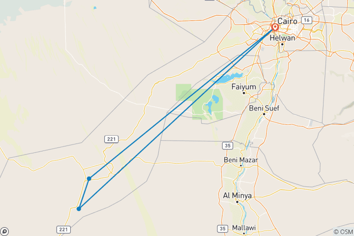 Carte du circuit Aventure de 2 jours dans le désert noir et blanc