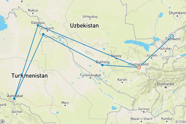 Mapa de Firma: Uzbekistán y Turkmenistán