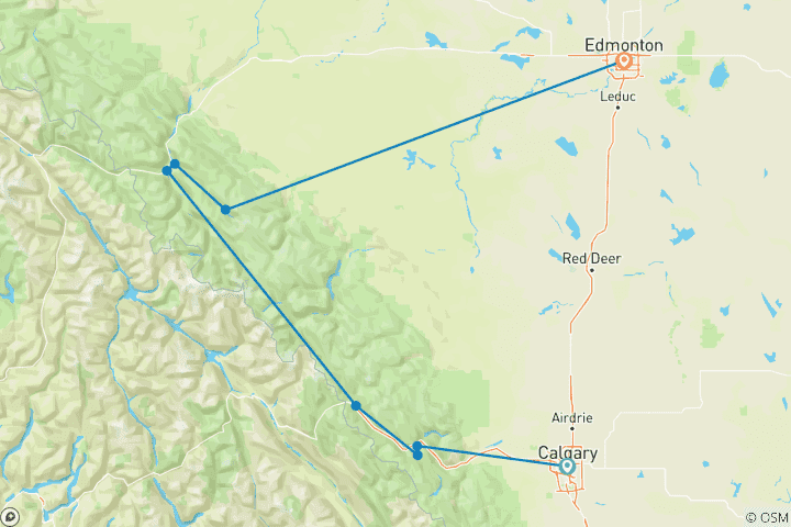 Kaart van Rocky Mountain gezinsavontuur