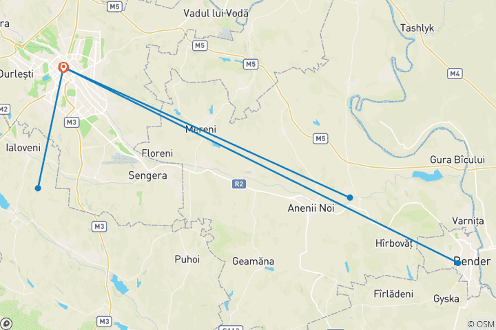 Map of Soviet Tour in Moldova