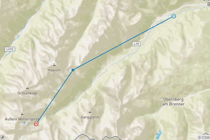 Carte du circuit L'étoile du refuge de la Gschnitz - Randonnée confortable en refuge