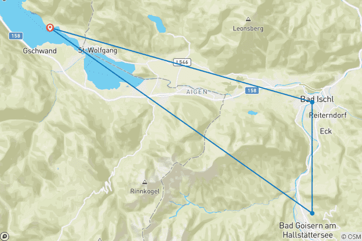 Carte du circuit Randonnée plaisir dans le Salzkammergut