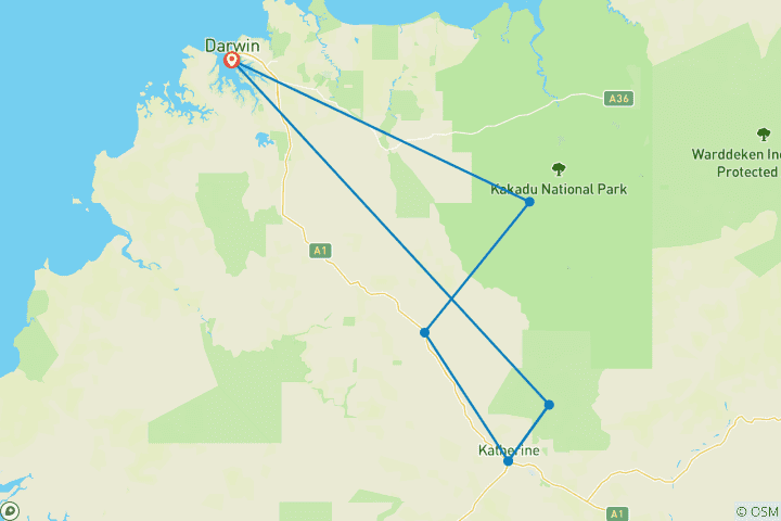 Map of Northern Territory Top End National Parks (Small Group)