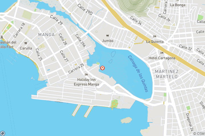 Mapa de Cartagena más allá de las murallas