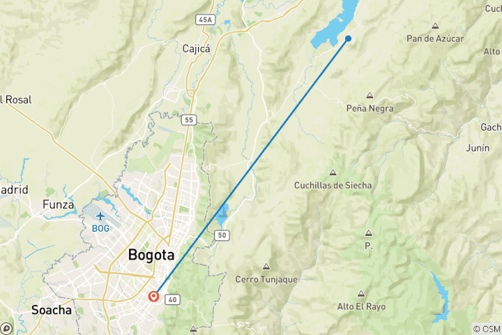 Karte von Bogotá Straßen & Heilige Legbisn