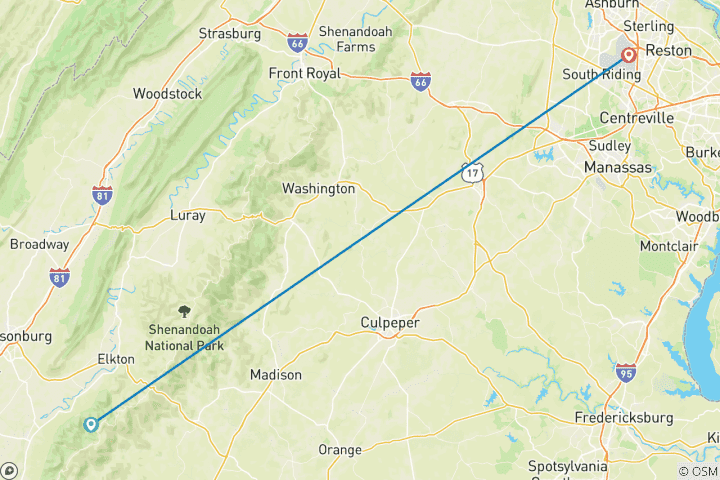 Map of Hiking through History in Shenandoah National Park