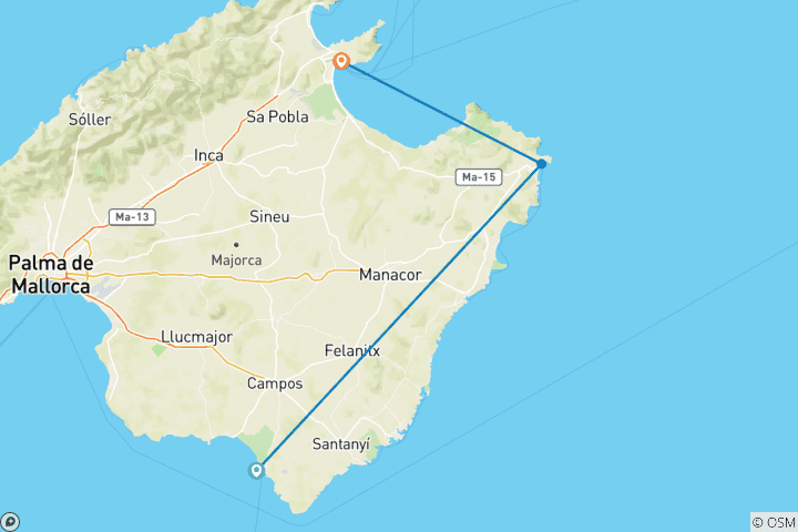 Carte du circuit Mallorca Entdeckertour Ostküste