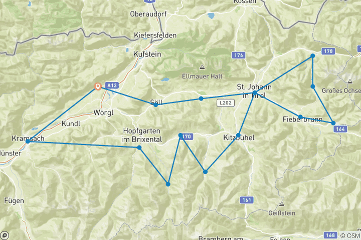 Karte von KAT-Bike Light in der gemütlichen Variante