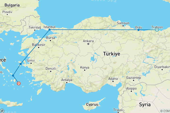 Karte von Türkische Schwarzmeerküste entdecken