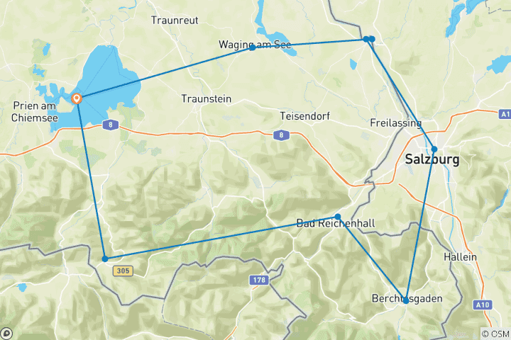 Kaart van Hoogtepunten van Chiemgauer