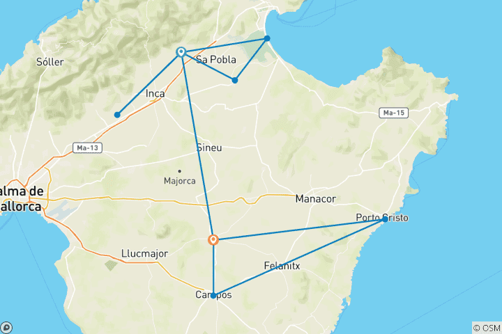 Carte du circuit Majorque - Visite d'une finca avec charme
