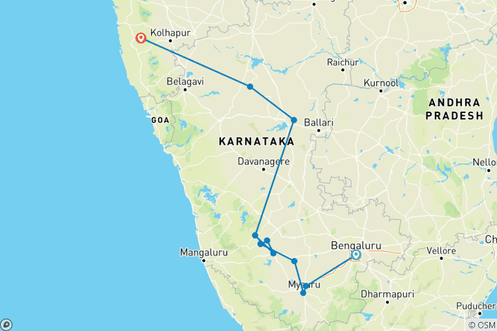 Map of Flavours of the South: Karnataka & Goa