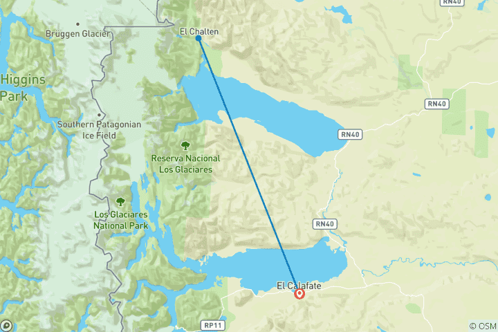 Map of El Chaltén Adventure Trails