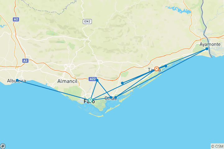 Map of The Algarve – based in two hotels