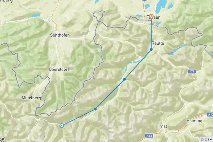 Carte du circuit Lechweg, Steeg/Umgebung - Füssen