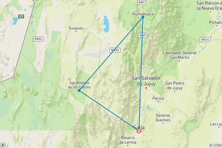 Kaart van Noord-Argentinië: Bergen & Cultuur