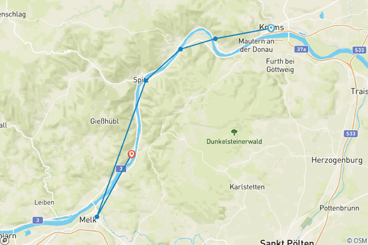 Karte von Welterbesteig Wachau Mit Charme