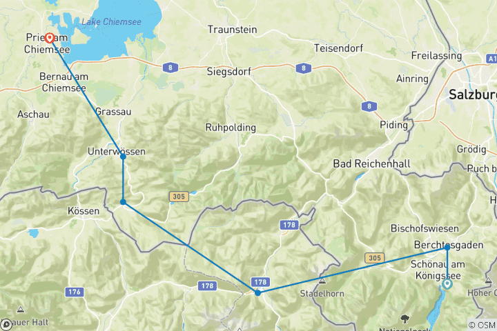 Karte von Vom Königssee Zum Chiemsee