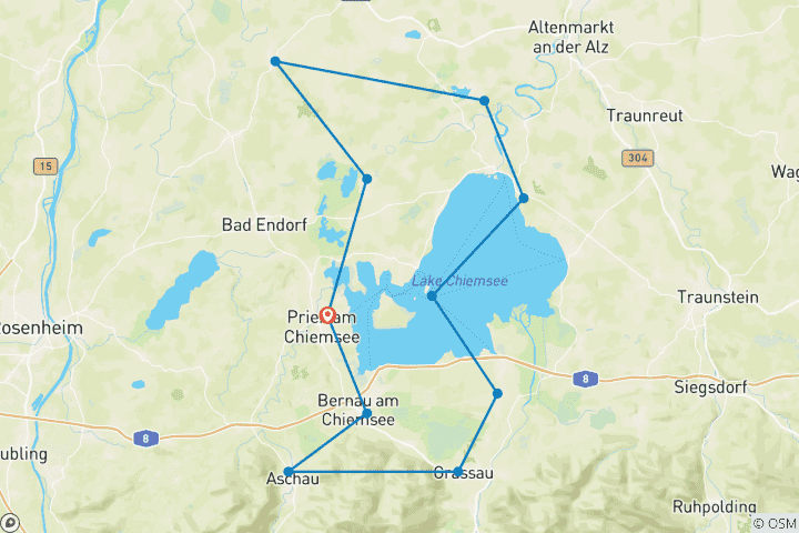 Kaart van Sternfahrt Chiemsee, Hotel Reinhart