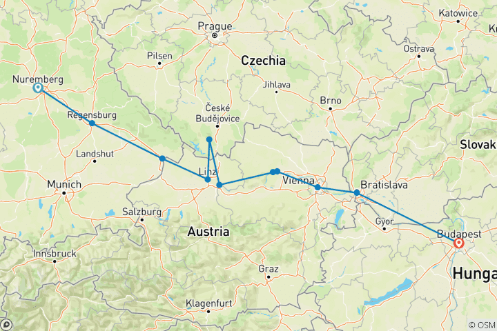 Kaart van De smaak van de Donau - Een culinaire cruise