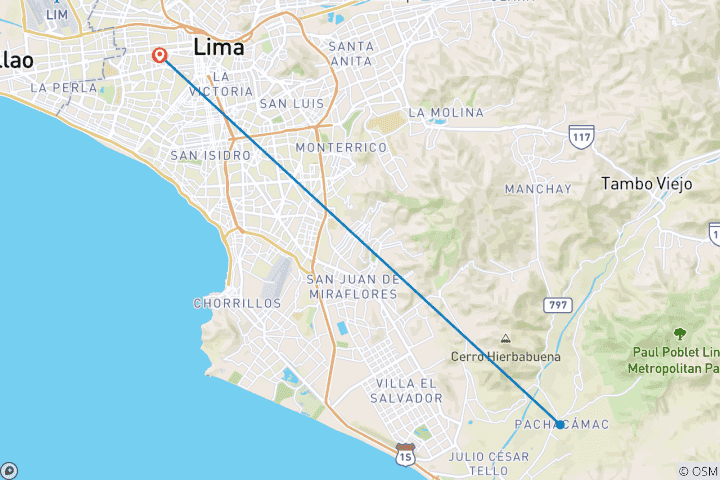 Map of 3 days charms of Lima city