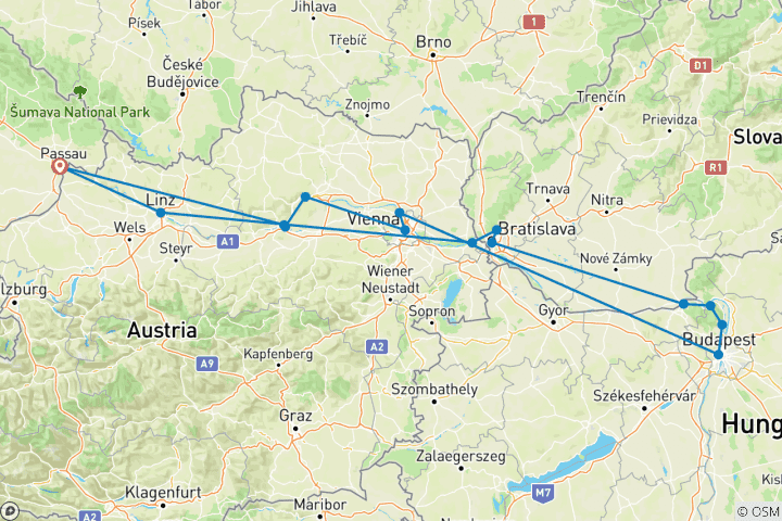 Karte von Donau Rhapsody - AMADEUS Amara (Passau - Passau)