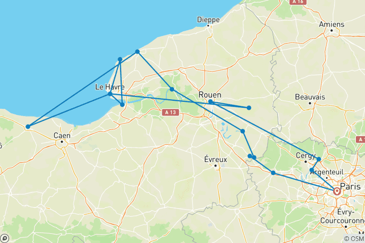 Karte von La Belle France: Paris & Normandie (Paris - Paris)