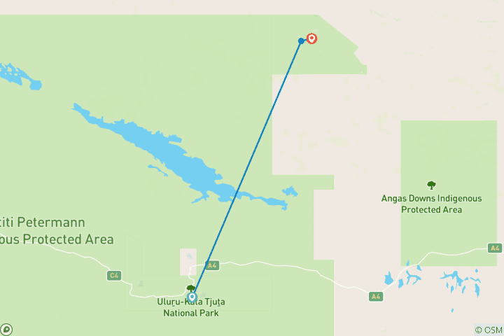 Carte du circuit Red Centre Active Adventure (Standard, Short Break) (from Uluru to Parc national de Watarrka)