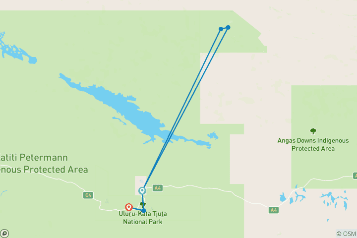 Map of Red Centre Active Adventure (Superior With B B Q, Short Break)