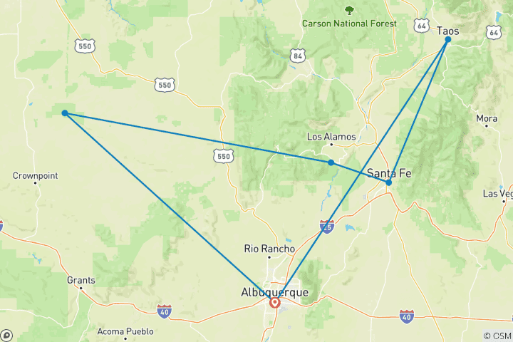 Kaart van Ontdek New Mexico - Land van betovering