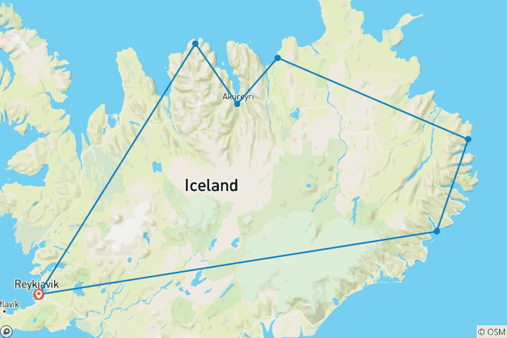 Carte du circuit Contournement de l'Islande - M/V Ocean Victory