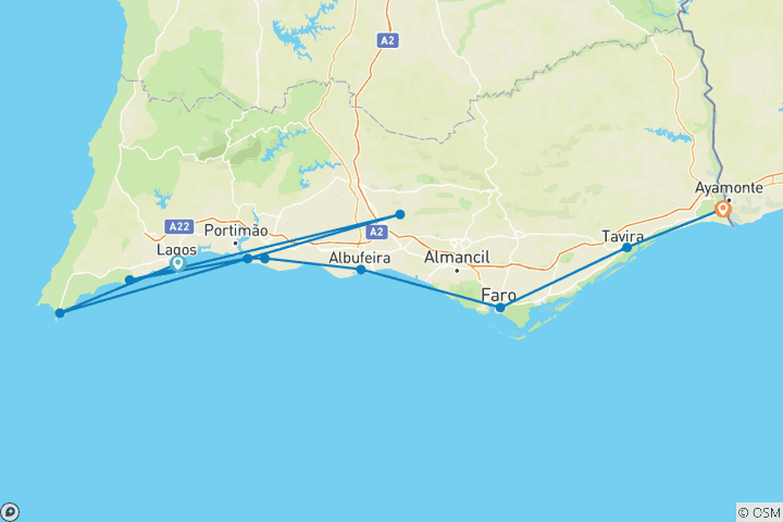 Carte du circuit Küstenwandern Algarve